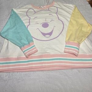Disney Winnie The Pooh Pastel Colored Sweatshirt Pullover Women's Size 2XL